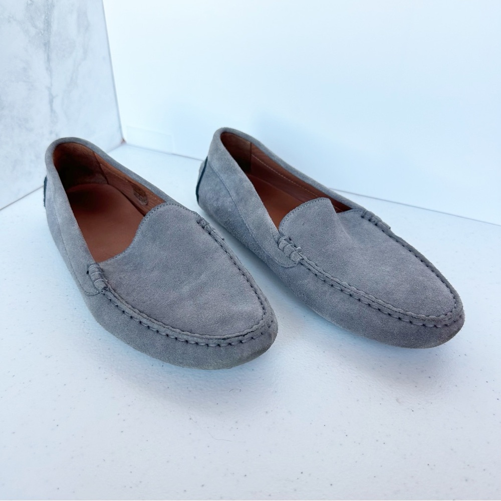 M. Gemi The Felize Suede Moccasin Driving Loafer Grey 39